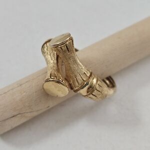 Vintage, AVON, Gold tone, Brushed Gold, Bamboo, 1980s, Ring